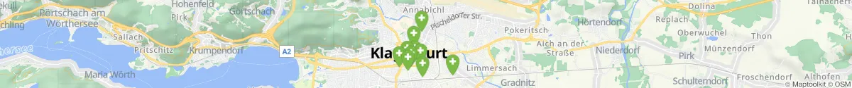 Kartenansicht für Apotheken-Notdienste in der Nähe von Völkermarkter Vorstadt (Klagenfurt  (Stadt), Kärnten)
